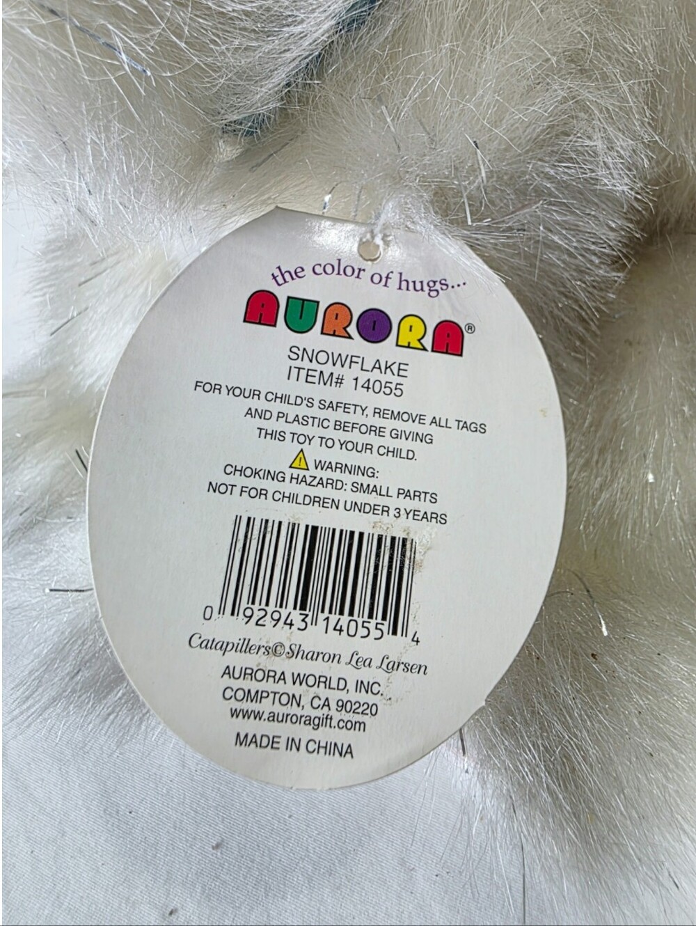 Vintage Catapillers Plush White Cat Toy with Pink Nose and Blue Eyes NWT - Picture 11 of 16